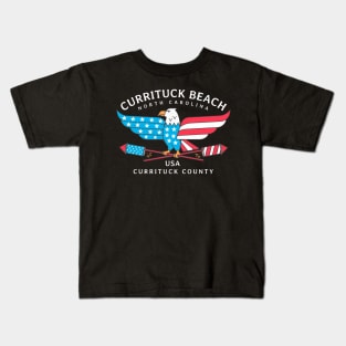 Currituck Beach, NC Summer Patriotic Pride Fourth of July Kids T-Shirt